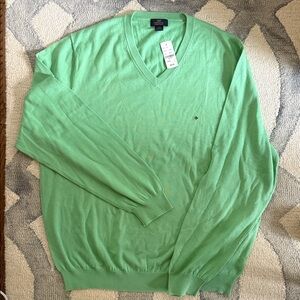 346 Brooks Brothers V-Neck Green Sweater XXL New With Tags